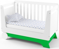 Ліжечко-трансформер IndigoWood Nova Kit 124,5x63,5cm green / white (зі з'ємною спинкою та колесами)